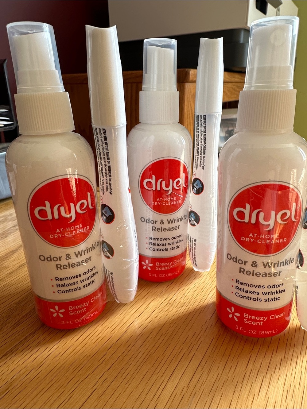 Dryel Odor & Wrinkle Releaser and On-the-Go Stain Remover New Set of 3